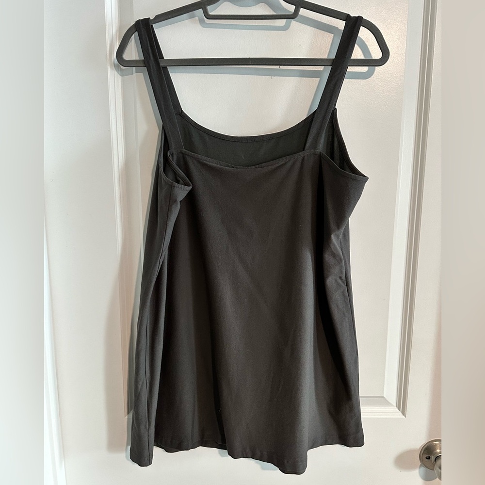 Eileen Fisher Scoop Neck Long Tank lightweight Washable Stretch Crepe size Large - Picture 2 of 11